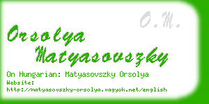 orsolya matyasovszky business card